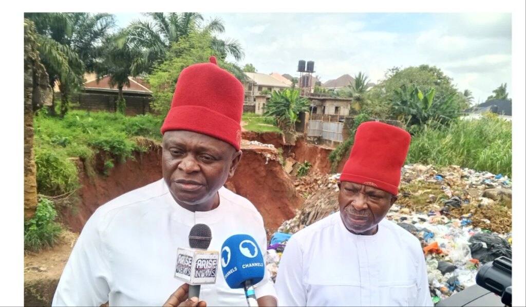 Umeh begs Nigerian govt to declare Anambra Central ecological disaster zone as erosion swallows houses